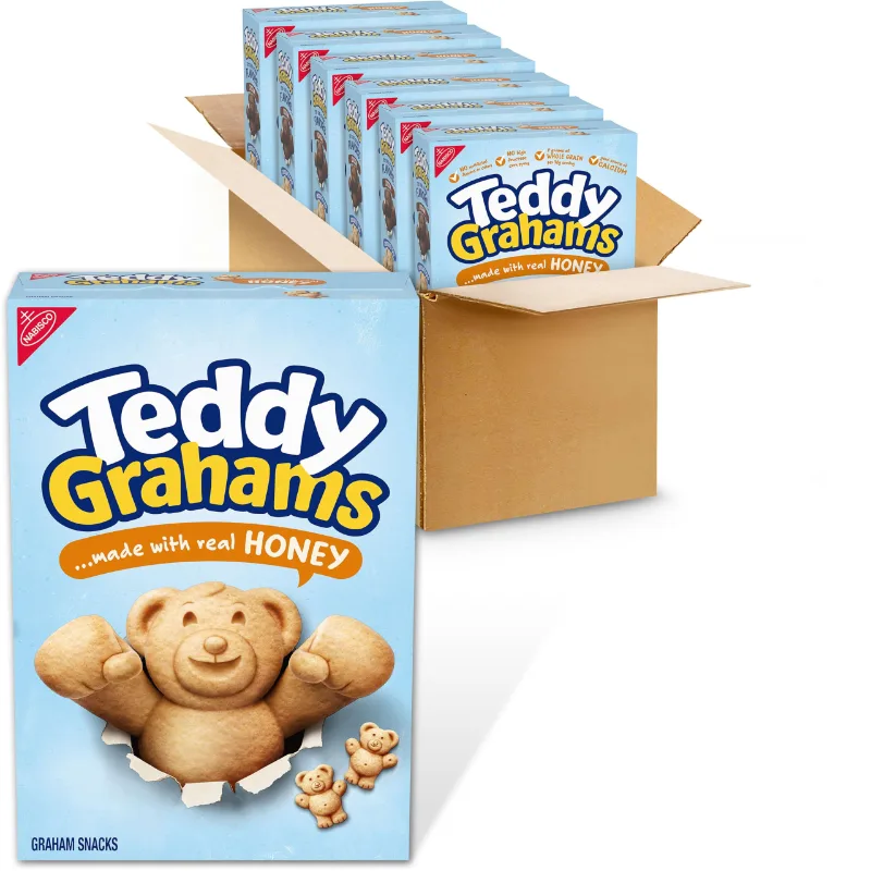 Teddy Grahams Honey Graham Snacks, 10 oz boxes package